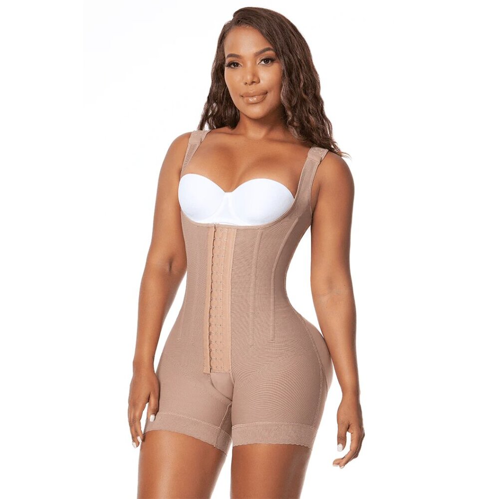 Fajas Melibelt 2029 Orquidea 7 Bone Firm Mocha Bodysuit Compression Shaper